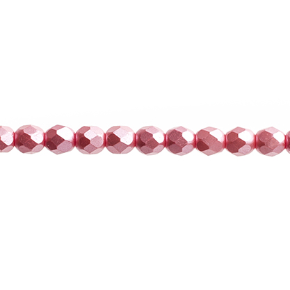 F/P Beads strung 4mm Pearl Pastels Strawberry Pink aprx 45pcs image
