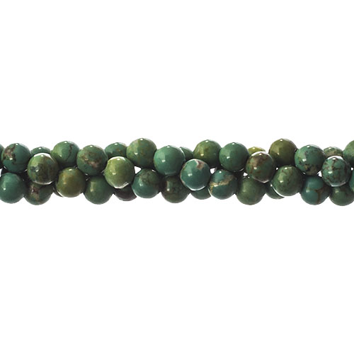 Semi-Precious Turquoise Green Dyed Stabilized 8in Round 4mm image