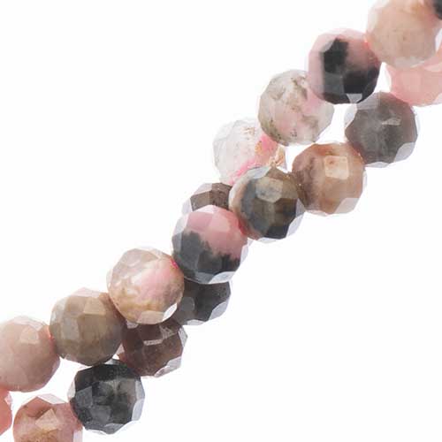 Earth's Jewels 2mm 2Strands x 7in Round Natural Rhodonite apx 180pcs image