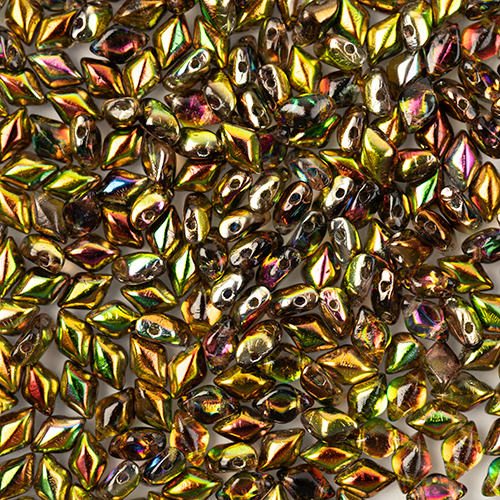 Matubo Czech Gemduo 2-Hole 50g Crystal/ Magic Yellow Brown 00030-95400 image