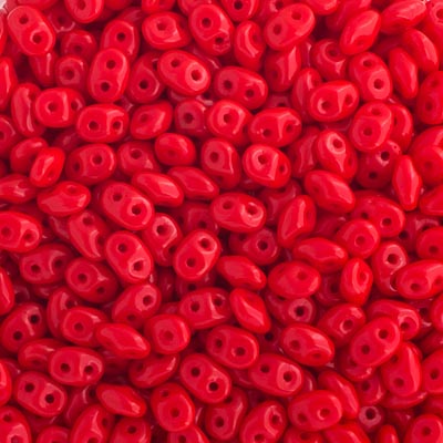 Matubo Czech Superduo 2-Hole 100g Opaque Coral Red 93200 image
