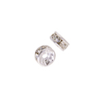 R/S Rondelle 6mm Crystal/ Silver (2nd.Quality plating) image