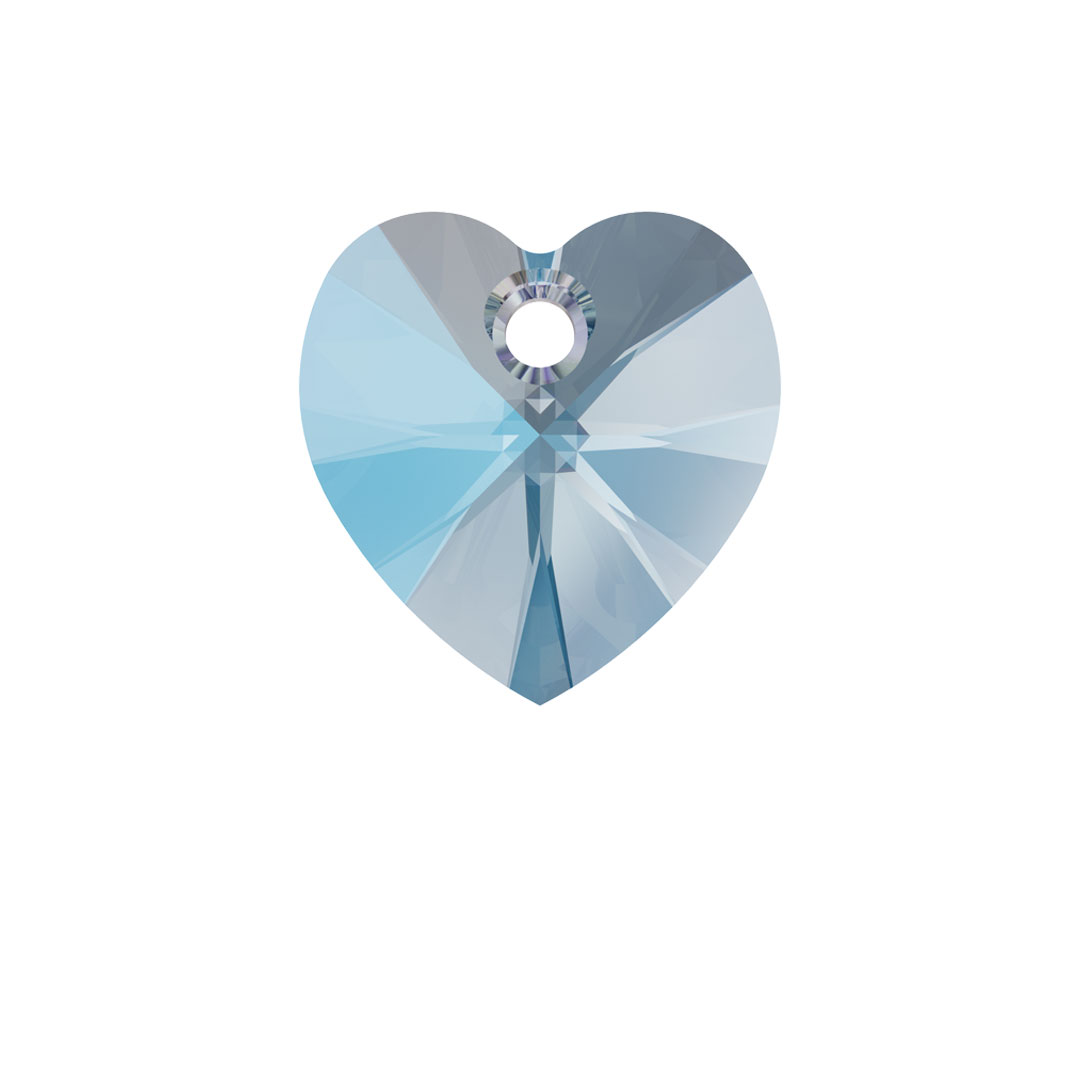 Swarovski Pendant 6228 Heart 10.3x10mm Aqua Shimmer 12pcs * image