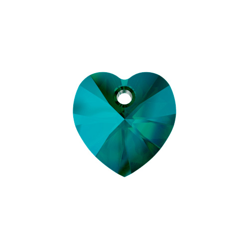 Swarovski Pendant 6228 Heart 10.3x10mm Emerald Shimmer 12pcs image