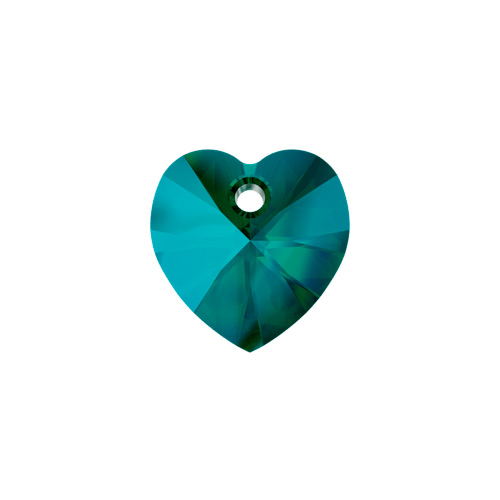 Swarovski Pendant 6228 Heart 14.4x14mm Emerald Shimmer 12pcs image