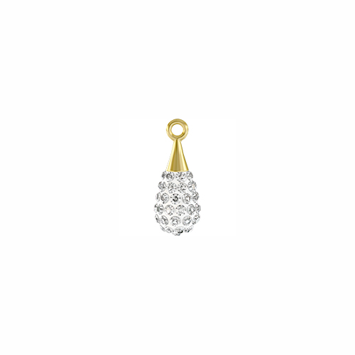 Swarovski Pendant 67 563 Pave Drop 14x5.5mm Gold Bail Crystal/White 12pcs image
