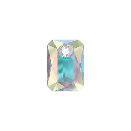 Swarovski Pendant 6435 Emerald Cut 9mm Crystal AB 6pcs image