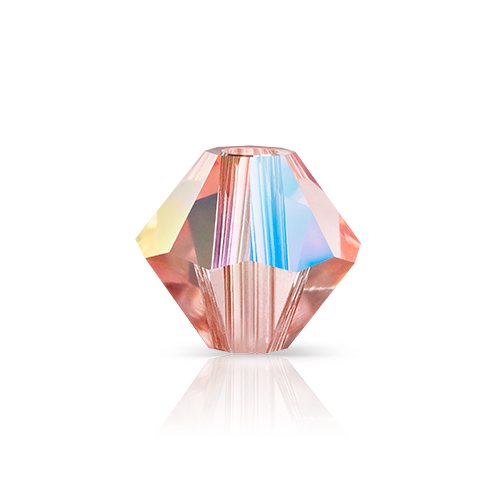 Preciosa Czech Crystal Bead Rondell 4mm 40pcs 451 69 302 Rose Peach AB image