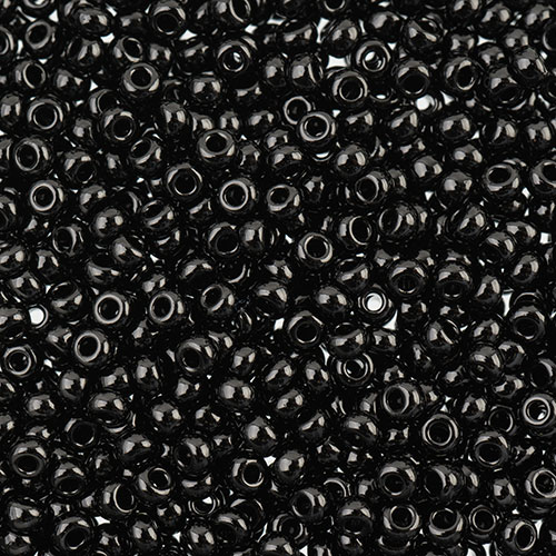 Czech Seed Beads apx 24g Vial 8/0 Opaque Black image