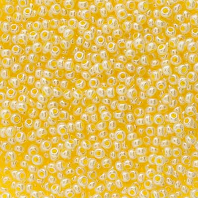 Czech Seed Beads apx 24g Vial 10/0 Yellow Pearl image