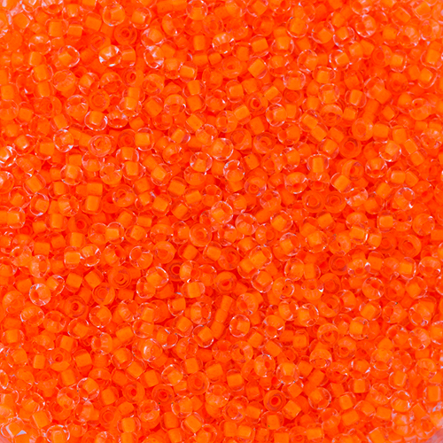 Czech Seed Beads apx 24g Vial 10/0 Crystal C/L Vibrant Orange image