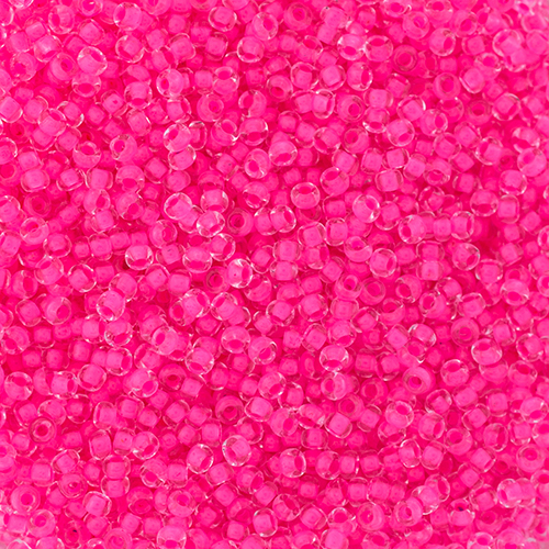 Czech Seed Beads apx 24g Vial 10/0 Crystal C/L Vibrant Pink image