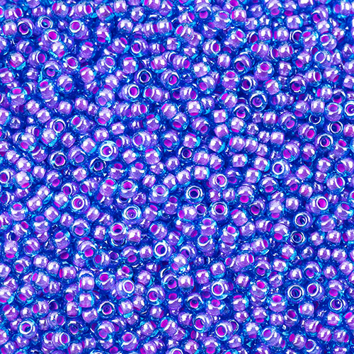 Czech Seed Beads apx 24g Vial 11/0 Transparent Aqua/Amethyst C/L image