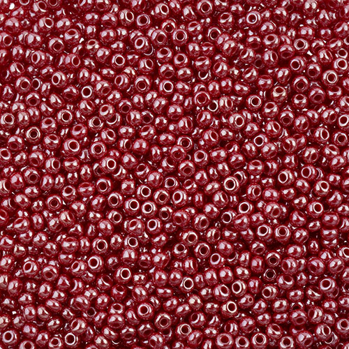 Czech Seed Beads apx 24g Vial 11/0 Opaque Red Luster image