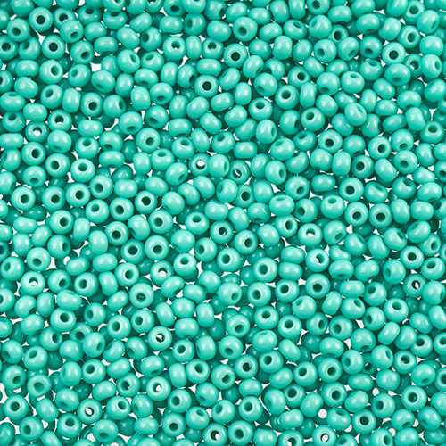 Czech Seed Beads apx 24g Vial 11/0 Opaque Green Turquoise image