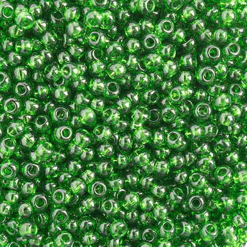 Czech Seed Beads apx 24g Vial 11/0 Transparent Medium Green image
