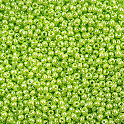 Czech Seed Beads apx 24g Vial 11/0 Opaque Green Luster image