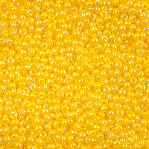 Czech Seed Beads apx 24g Vial 11/0 Opaque Golden Yellow Luster image