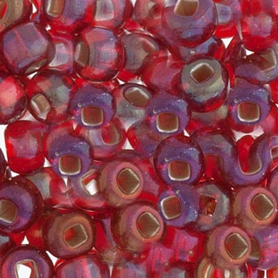 CZECH SEEDBEAD APPROX 22g VIAL 2/0 RED LUSTERED MIX image