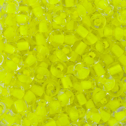Czech Seed Beads apx 22g Vial 6/0 Crystal C/L Neon Yellow image