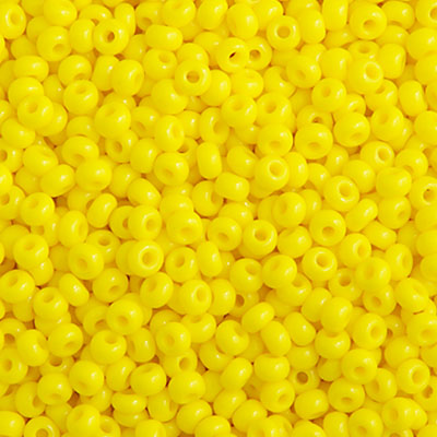Czech Seed Bead apx 22g Vial 10/0 Opaque Lemon Yellow image
