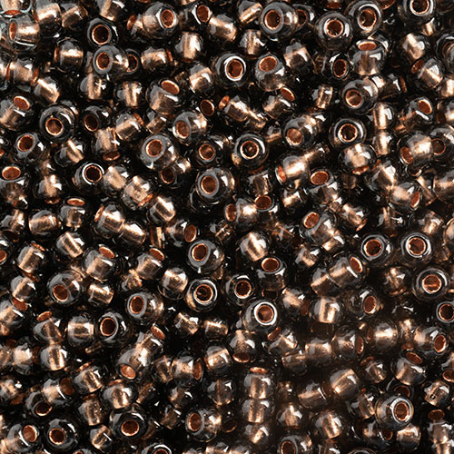 Czech Seed Bead apx 22g Vial 10/0 Black Diamond/Copperline image
