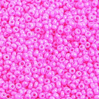 Czech Seed Bead 10/0 Opaque Dyed Rose Strung image
