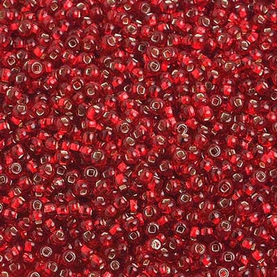 Czech Seed Bead 10/0 S/L Red Strung image