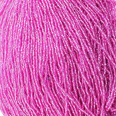 Czech Seed Bead 10/0 S/L Dyed Fuchsia Strung image