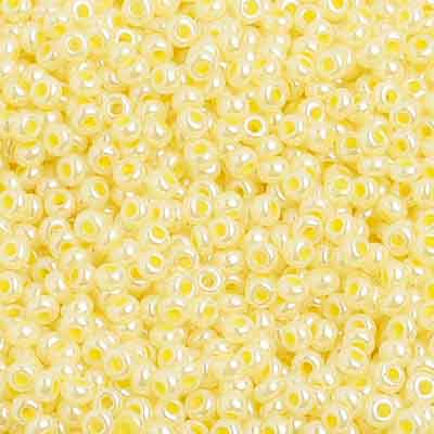 Czech Seed Bead 10/0 Pearl Dyed Yellow Strung image