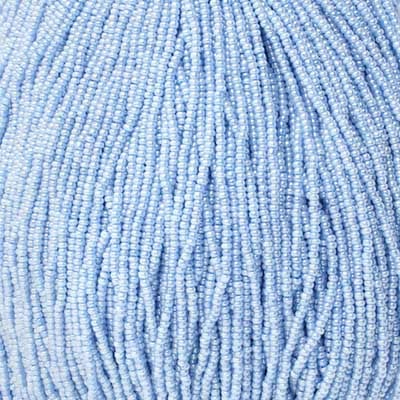 Czech Seed Bead 10/0 Pearl Dyed Pale Blue Strung image