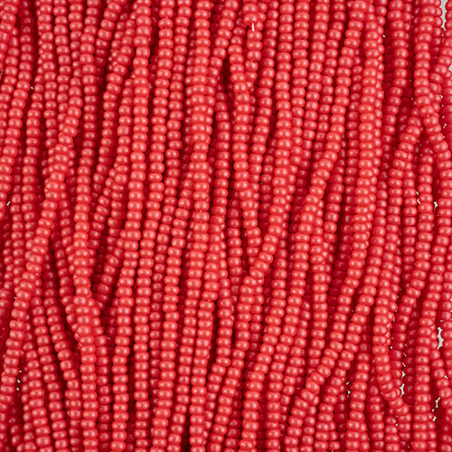 Czech Seed Beads 10/0 PermaLux Dyed Chalk Red Strung image