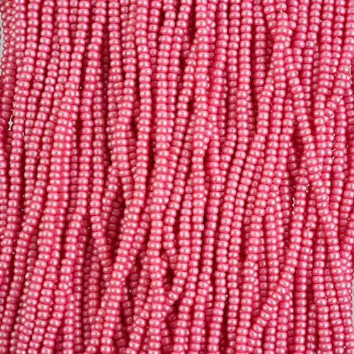 Czech Seed Beads 10/0 PermaLux Dyed Chalk Light Pink Strung image