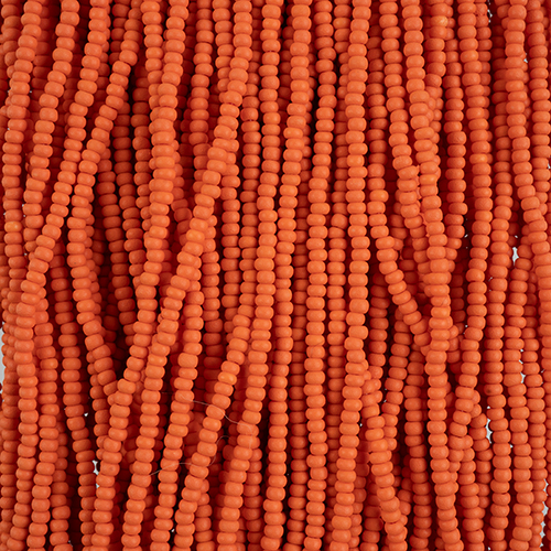 Czech Seed Beads 10/0 PermaLux Dyed Chalk Orange Matt Strung image