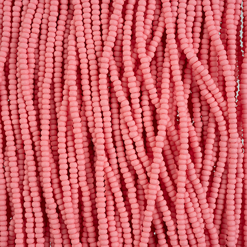 Czech Seed Beads 10/0 PermaLux Dyed Chalk Pink Matt Strung image