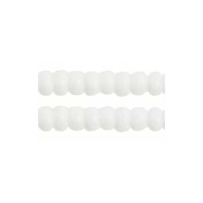 Czech Seed Bead 8/0 Opaque White Strung image