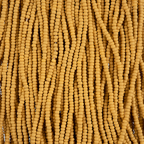 Czech Seed Beads 8/0 Permalux Dyed Chalk Yellow-Brown Matt Strung image