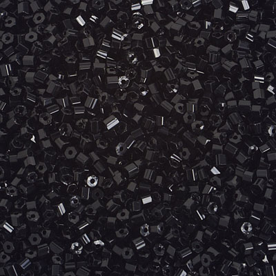 Czech Seed Beads 10/0 2Cut Opaque Black Strung image