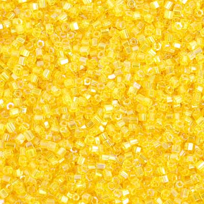 Czech Seed Beads 10/0 2Cut Transparent Yellow AB image