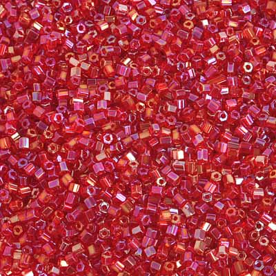 Czech Seed Beads 10/0 2Cut Transparent Red AB image