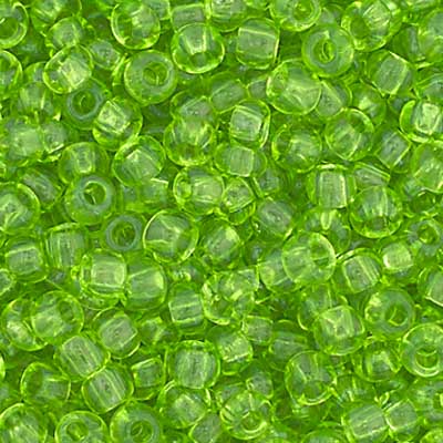Czech Seed Bead 11/0 Transparent Light Green Strung image