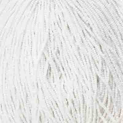 Czech Seed Bead 11/0 Opaque White Strung image