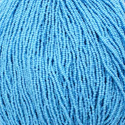 Czech Seed Bead 11/0 Opaque Turquoise Blue Strung image