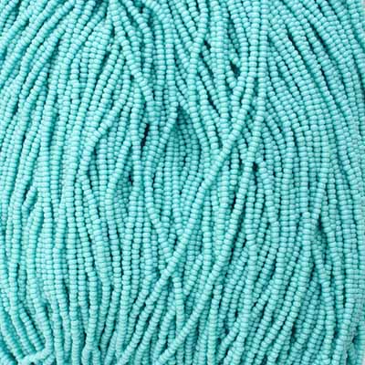 Czech Seed Bead 11/0 Opaque Turquoise Strung image