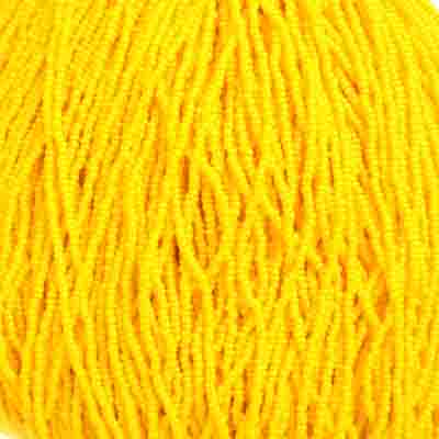 Czech Seed Bead 11/0 Opaque Gold Yellow Strung image