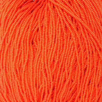 Czech Seed Bead 11/0 Opaque Orange Strung image