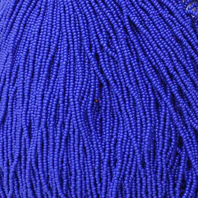 Czech Seed Bead 11/0 Opaque Royal Blue Strung image