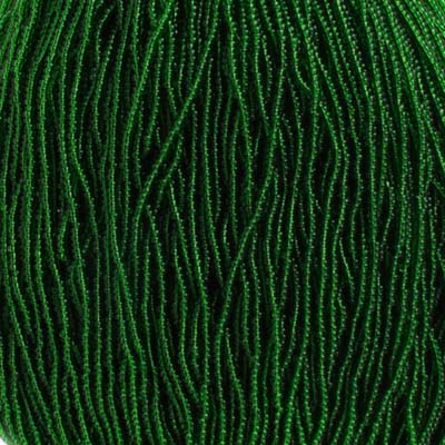 Czech Seed Bead 11/0 Transparent Medium Green Strung image
