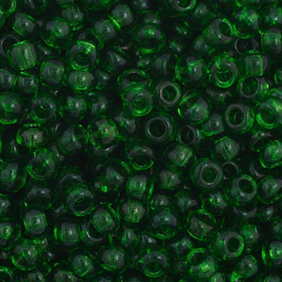 Czech Seed Bead 11/0 Transparent Medium Green image