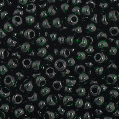 Czech Seed Bead 11/0 Vial Transparent Dark Green apx23g image